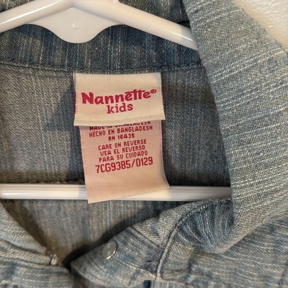 Nanette kids little girls denim jean jacket with patches rainbow hearts size 4 - Picture 4 of 8